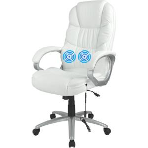 imageFDW Office Chair Computer High Back Adjustable Ergonomic Desk Chair Executive PU Leather Swivel Task Chair with Armrests Lumbar Support BlackWhite