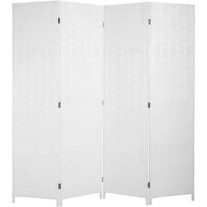 imageRoom Divider Wood Screen 6 Panel Folding Portable Partition Screens Wooden Mesh Woven Design Room Screen Divider for Home Office BlackWhite