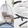 imageEgg Chair Hammock Chair Basket Chair Hanging Swing Chair UV Resistant Cushion with Stand for Indoor Bedroom Outdoor Garden BackyardBlack and Grey