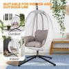 imageEgg Chair Hammock Chair Basket Chair Hanging Swing Chair UV Resistant Cushion with Stand for Indoor Bedroom Outdoor Garden BackyardBlack and Grey