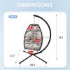 imageEgg Chair Hammock Chair Basket Chair Hanging Swing Chair UV Resistant Cushion with Stand for Indoor Bedroom Outdoor Garden BackyardBlack and Tan