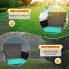 imageFDW  4Piece Patio Furniture Set  Gray ampamp Khakhi  Outdoor Wicker Furniture with Coffee Table  Modern Rattan Chairs Conversation Set  Outdoor Seating  WeatherResistant  for Porch Garden LawnBrown and Blue
