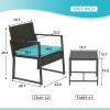 imageFDW  4Piece Patio Furniture Set  Gray ampamp Khakhi  Outdoor Wicker Furniture with Coffee Table  Modern Rattan Chairs Conversation Set  Outdoor Seating  WeatherResistant  for Porch Garden LawnBlue