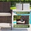 imageFDW  4Piece Patio Furniture Set  Gray ampamp Khakhi  Outdoor Wicker Furniture with Coffee Table  Modern Rattan Chairs Conversation Set  Outdoor Seating  WeatherResistant  for Porch Garden LawnBrown