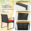 imageFDW  4Piece Patio Furniture Set  Gray ampamp Khakhi  Outdoor Wicker Furniture with Coffee Table  Modern Rattan Chairs Conversation Set  Outdoor Seating  WeatherResistant  for Porch Garden LawnRed