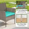 imageFDW  4Piece Patio Furniture Set  Gray ampamp Khakhi  Outdoor Wicker Furniture with Coffee Table  Modern Rattan Chairs Conversation Set  Outdoor Seating  WeatherResistant  for Porch Garden LawnGray and Blue