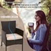 imageFDW  4Piece Patio Furniture Set  Gray ampamp Khakhi  Outdoor Wicker Furniture with Coffee Table  Modern Rattan Chairs Conversation Set  Outdoor Seating  WeatherResistant  for Porch Garden LawnBrown