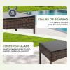 imageFDW  4Piece Patio Furniture Set  Gray ampamp Khakhi  Outdoor Wicker Furniture with Coffee Table  Modern Rattan Chairs Conversation Set  Outdoor Seating  WeatherResistant  for Porch Garden LawnBrown