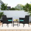 imageFDW  4Piece Patio Furniture Set  Gray ampamp Khakhi  Outdoor Wicker Furniture with Coffee Table  Modern Rattan Chairs Conversation Set  Outdoor Seating  WeatherResistant  for Porch Garden LawnBlue