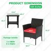 imageFDW  4Piece Patio Furniture Set  Gray ampamp Khakhi  Outdoor Wicker Furniture with Coffee Table  Modern Rattan Chairs Conversation Set  Outdoor Seating  WeatherResistant  for Porch Garden LawnBlack and Red
