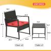 imageFDW  4Piece Patio Furniture Set  Gray ampamp Khakhi  Outdoor Wicker Furniture with Coffee Table  Modern Rattan Chairs Conversation Set  Outdoor Seating  WeatherResistant  for Porch Garden LawnRed
