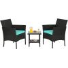 imageFDW  4Piece Patio Furniture Set  Gray ampamp Khakhi  Outdoor Wicker Furniture with Coffee Table  Modern Rattan Chairs Conversation Set  Outdoor Seating  WeatherResistant  for Porch Garden LawnBlue
