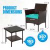 imageFDW  4Piece Patio Furniture Set  Gray ampamp Khakhi  Outdoor Wicker Furniture with Coffee Table  Modern Rattan Chairs Conversation Set  Outdoor Seating  WeatherResistant  for Porch Garden LawnBrown and Blue