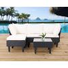 imageFDW  4Piece Patio Furniture Set  Gray ampamp Khakhi  Outdoor Wicker Furniture with Coffee Table  Modern Rattan Chairs Conversation Set  Outdoor Seating  WeatherResistant  for Porch Garden LawnKhaki