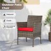 imageFDW  4Piece Patio Furniture Set  Gray ampamp Khakhi  Outdoor Wicker Furniture with Coffee Table  Modern Rattan Chairs Conversation Set  Outdoor Seating  WeatherResistant  for Porch Garden LawnGray and Red