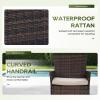 imageFDW  4Piece Patio Furniture Set  Gray ampamp Khakhi  Outdoor Wicker Furniture with Coffee Table  Modern Rattan Chairs Conversation Set  Outdoor Seating  WeatherResistant  for Porch Garden LawnBrown
