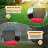 imageFDW  4Piece Patio Furniture Set  Gray ampamp Khakhi  Outdoor Wicker Furniture with Coffee Table  Modern Rattan Chairs Conversation Set  Outdoor Seating  WeatherResistant  for Porch Garden LawnBrown and Red