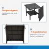 imageFDW  4Piece Patio Furniture Set  Gray ampamp Khakhi  Outdoor Wicker Furniture with Coffee Table  Modern Rattan Chairs Conversation Set  Outdoor Seating  WeatherResistant  for Porch Garden LawnBlack