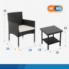 imageFDW  4Piece Patio Furniture Set  Gray ampamp Khakhi  Outdoor Wicker Furniture with Coffee Table  Modern Rattan Chairs Conversation Set  Outdoor Seating  WeatherResistant  for Porch Garden LawnBlack
