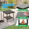 imageFDW  4Piece Patio Furniture Set  Gray ampamp Khakhi  Outdoor Wicker Furniture with Coffee Table  Modern Rattan Chairs Conversation Set  Outdoor Seating  WeatherResistant  for Porch Garden LawnBrown and Red