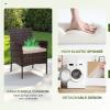 imageFDW  4Piece Patio Furniture Set  Gray ampamp Khakhi  Outdoor Wicker Furniture with Coffee Table  Modern Rattan Chairs Conversation Set  Outdoor Seating  WeatherResistant  for Porch Garden LawnBrown