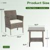 imageFDW  4Piece Patio Furniture Set  Gray ampamp Khakhi  Outdoor Wicker Furniture with Coffee Table  Modern Rattan Chairs Conversation Set  Outdoor Seating  WeatherResistant  for Porch Garden LawnGray and Khaki