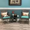 imageFDW  4Piece Patio Furniture Set  Gray ampamp Khakhi  Outdoor Wicker Furniture with Coffee Table  Modern Rattan Chairs Conversation Set  Outdoor Seating  WeatherResistant  for Porch Garden LawnGray and Blue