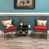 imageFDW  4Piece Patio Furniture Set  Gray ampamp Khakhi  Outdoor Wicker Furniture with Coffee Table  Modern Rattan Chairs Conversation Set  Outdoor Seating  WeatherResistant  for Porch Garden LawnGray and Red