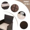 imageFDW  4Piece Patio Furniture Set  Gray ampamp Khakhi  Outdoor Wicker Furniture with Coffee Table  Modern Rattan Chairs Conversation Set  Outdoor Seating  WeatherResistant  for Porch Garden LawnBrown