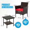 imageFDW  4Piece Patio Furniture Set  Gray ampamp Khakhi  Outdoor Wicker Furniture with Coffee Table  Modern Rattan Chairs Conversation Set  Outdoor Seating  WeatherResistant  for Porch Garden LawnBrown and Red