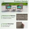 imageFDW  4Piece Patio Furniture Set  Gray ampamp Khakhi  Outdoor Wicker Furniture with Coffee Table  Modern Rattan Chairs Conversation Set  Outdoor Seating  WeatherResistant  for Porch Garden LawnGray and Blue