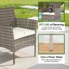 imageFDW  4Piece Patio Furniture Set  Gray ampamp Khakhi  Outdoor Wicker Furniture with Coffee Table  Modern Rattan Chairs Conversation Set  Outdoor Seating  WeatherResistant  for Porch Garden LawnGray and Khaki