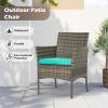 imageFDW  4Piece Patio Furniture Set  Gray ampamp Khakhi  Outdoor Wicker Furniture with Coffee Table  Modern Rattan Chairs Conversation Set  Outdoor Seating  WeatherResistant  for Porch Garden LawnGray and Blue