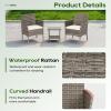 imageFDW  4Piece Patio Furniture Set  Gray ampamp Khakhi  Outdoor Wicker Furniture with Coffee Table  Modern Rattan Chairs Conversation Set  Outdoor Seating  WeatherResistant  for Porch Garden LawnGray and Khaki