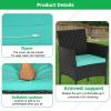 imageFDW  4Piece Patio Furniture Set  Gray ampamp Khakhi  Outdoor Wicker Furniture with Coffee Table  Modern Rattan Chairs Conversation Set  Outdoor Seating  WeatherResistant  for Porch Garden LawnBlue