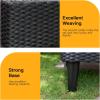 imageFDW  4Piece Patio Furniture Set  Gray ampamp Khakhi  Outdoor Wicker Furniture with Coffee Table  Modern Rattan Chairs Conversation Set  Outdoor Seating  WeatherResistant  for Porch Garden LawnKhaki