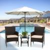 imageFDW  4Piece Patio Furniture Set  Gray ampamp Khakhi  Outdoor Wicker Furniture with Coffee Table  Modern Rattan Chairs Conversation Set  Outdoor Seating  WeatherResistant  for Porch Garden LawnBrown