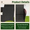imageFDW  4Piece Patio Furniture Set  Gray ampamp Khakhi  Outdoor Wicker Furniture with Coffee Table  Modern Rattan Chairs Conversation Set  Outdoor Seating  WeatherResistant  for Porch Garden LawnBlack