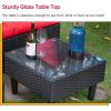 imageFDW  4Piece Patio Furniture Set  Gray ampamp Khakhi  Outdoor Wicker Furniture with Coffee Table  Modern Rattan Chairs Conversation Set  Outdoor Seating  WeatherResistant  for Porch Garden LawnRed