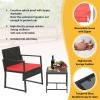 imageFDW  4Piece Patio Furniture Set  Gray ampamp Khakhi  Outdoor Wicker Furniture with Coffee Table  Modern Rattan Chairs Conversation Set  Outdoor Seating  WeatherResistant  for Porch Garden LawnRed