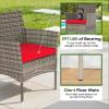 imageFDW  4Piece Patio Furniture Set  Gray ampamp Khakhi  Outdoor Wicker Furniture with Coffee Table  Modern Rattan Chairs Conversation Set  Outdoor Seating  WeatherResistant  for Porch Garden LawnGray and Red