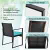 imageFDW  4Piece Patio Furniture Set  Gray ampamp Khakhi  Outdoor Wicker Furniture with Coffee Table  Modern Rattan Chairs Conversation Set  Outdoor Seating  WeatherResistant  for Porch Garden LawnBlue
