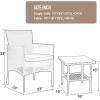 imageFDW  4Piece Patio Furniture Set  Gray ampamp Khakhi  Outdoor Wicker Furniture with Coffee Table  Modern Rattan Chairs Conversation Set  Outdoor Seating  WeatherResistant  for Porch Garden LawnBrown