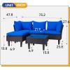 imageFDW  4Piece Patio Furniture Set  Gray ampamp Khakhi  Outdoor Wicker Furniture with Coffee Table  Modern Rattan Chairs Conversation Set  Outdoor Seating  WeatherResistant  for Porch Garden LawnBlue