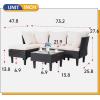 imageFDW  4Piece Patio Furniture Set  Gray ampamp Khakhi  Outdoor Wicker Furniture with Coffee Table  Modern Rattan Chairs Conversation Set  Outdoor Seating  WeatherResistant  for Porch Garden LawnKhaki