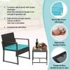 imageFDW  4Piece Patio Furniture Set  Gray ampamp Khakhi  Outdoor Wicker Furniture with Coffee Table  Modern Rattan Chairs Conversation Set  Outdoor Seating  WeatherResistant  for Porch Garden LawnBlue
