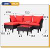 imageFDW  4Piece Patio Furniture Set  Gray ampamp Khakhi  Outdoor Wicker Furniture with Coffee Table  Modern Rattan Chairs Conversation Set  Outdoor Seating  WeatherResistant  for Porch Garden LawnRed