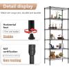 imageFDW 14quot D36quot W72quot H Wire Shelving Unit Metal Shelf with 5 Tier Adjustable Layer Rack Commercial Strong Steel for Restaurant Garage Pantry KitchenChromeBlack