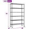 imageFDW 14quot D36quot W72quot H Wire Shelving Unit Metal Shelf with 5 Tier Adjustable Layer Rack Commercial Strong Steel for Restaurant Garage Pantry KitchenChromeBlack