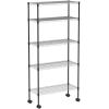 imageFDW 14quot D36quot W72quot H Wire Shelving Unit Metal Shelf with 5 Tier Adjustable Layer Rack Commercial Strong Steel for Restaurant Garage Pantry KitchenChromeBlack